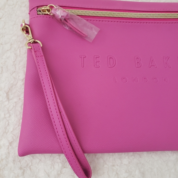 TED BAKER London- Bright Pink Wristlet Clutch Bag- New Without Tags - Picture 10 of 11